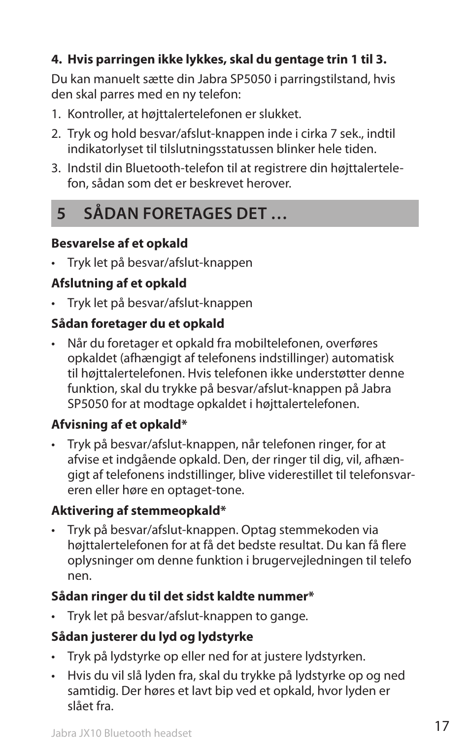 5 sådan foretages det | Lennox Hearth SP5050 User Manual | Page 19 / 221