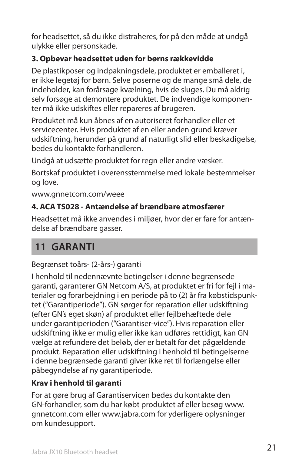 11 garanti | Lennox Hearth SP5050 User Manual | Page 23 / 221