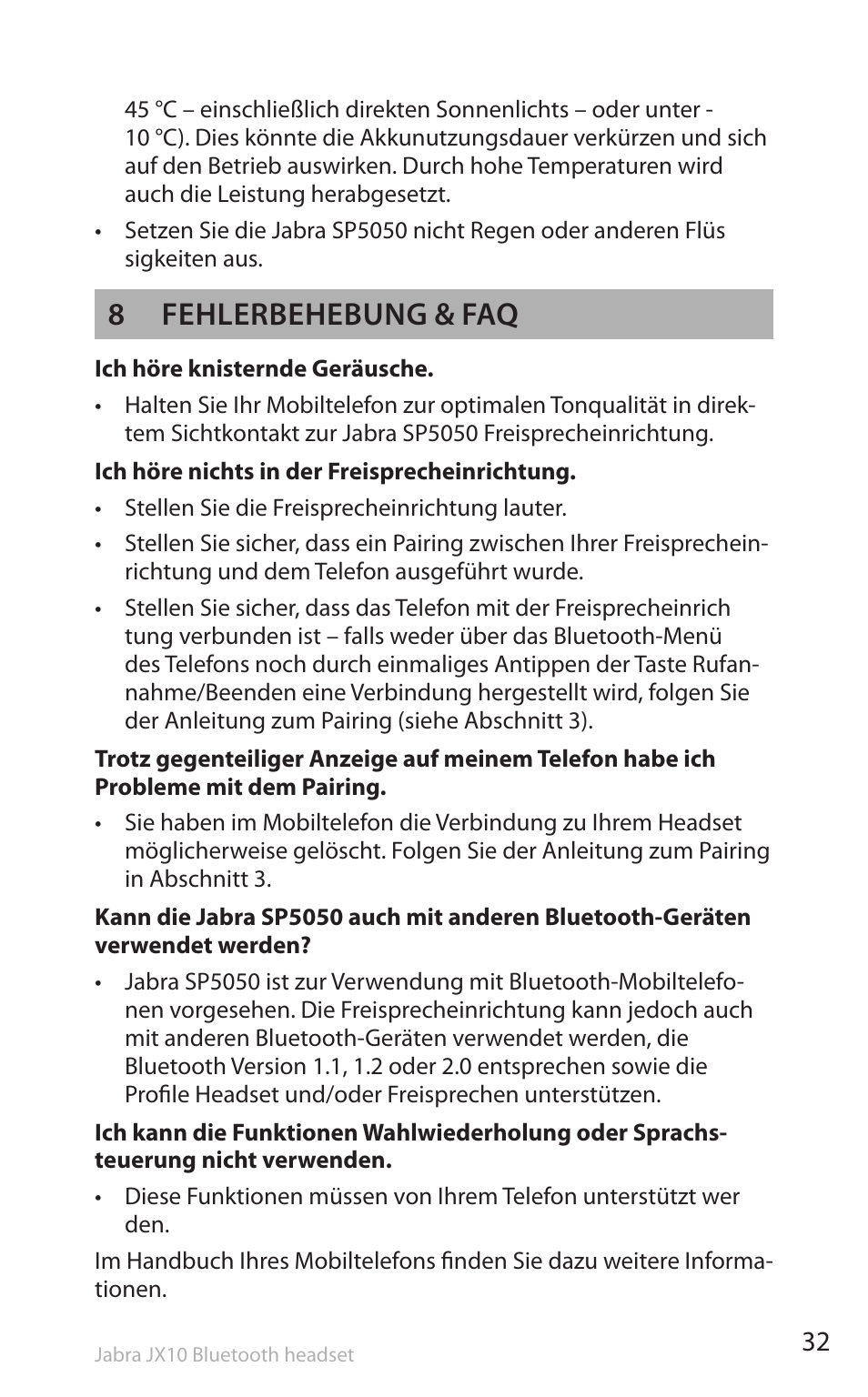 8 fehlerbehebung & faq | Lennox Hearth SP5050 User Manual | Page 34 / 221