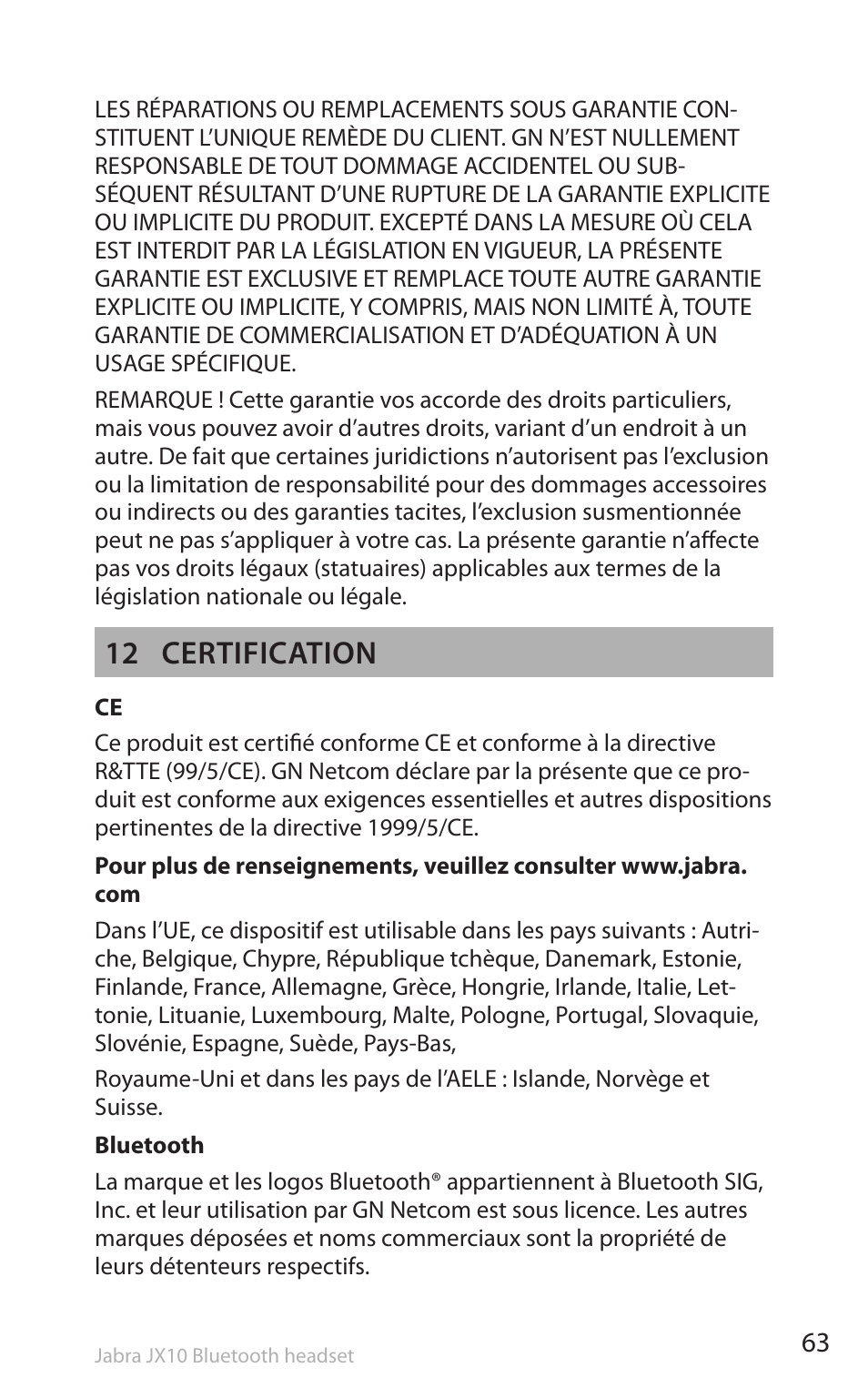 12 certification | Lennox Hearth SP5050 User Manual | Page 65 / 221
