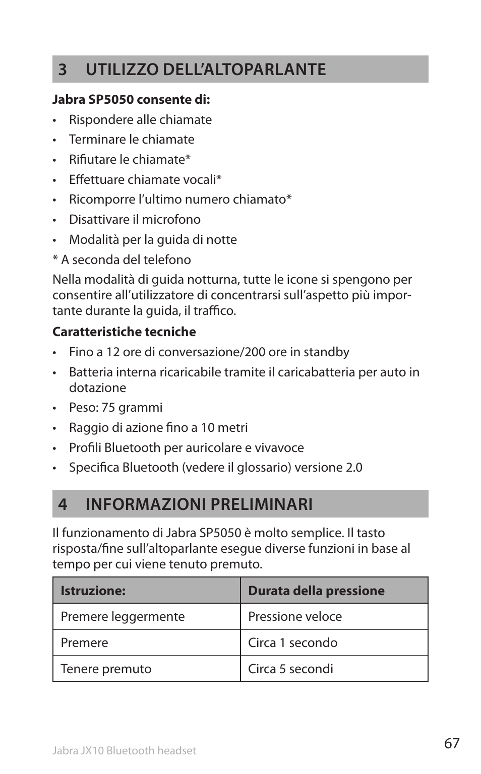 3 utilizzo dell’altoparlante, 4 informazioni preliminari | Lennox Hearth SP5050 User Manual | Page 69 / 221