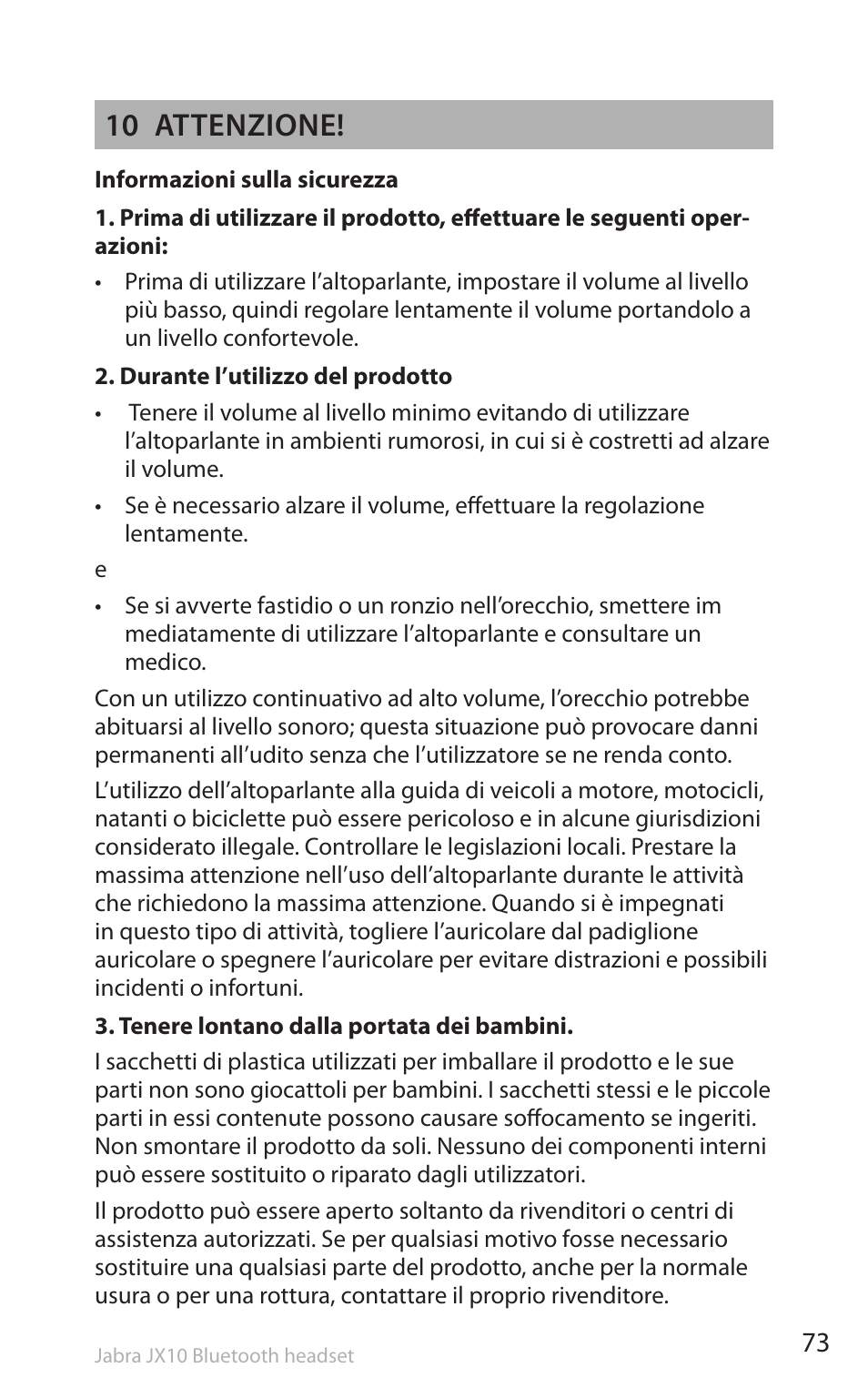 10 attenzione | Lennox Hearth SP5050 User Manual | Page 75 / 221