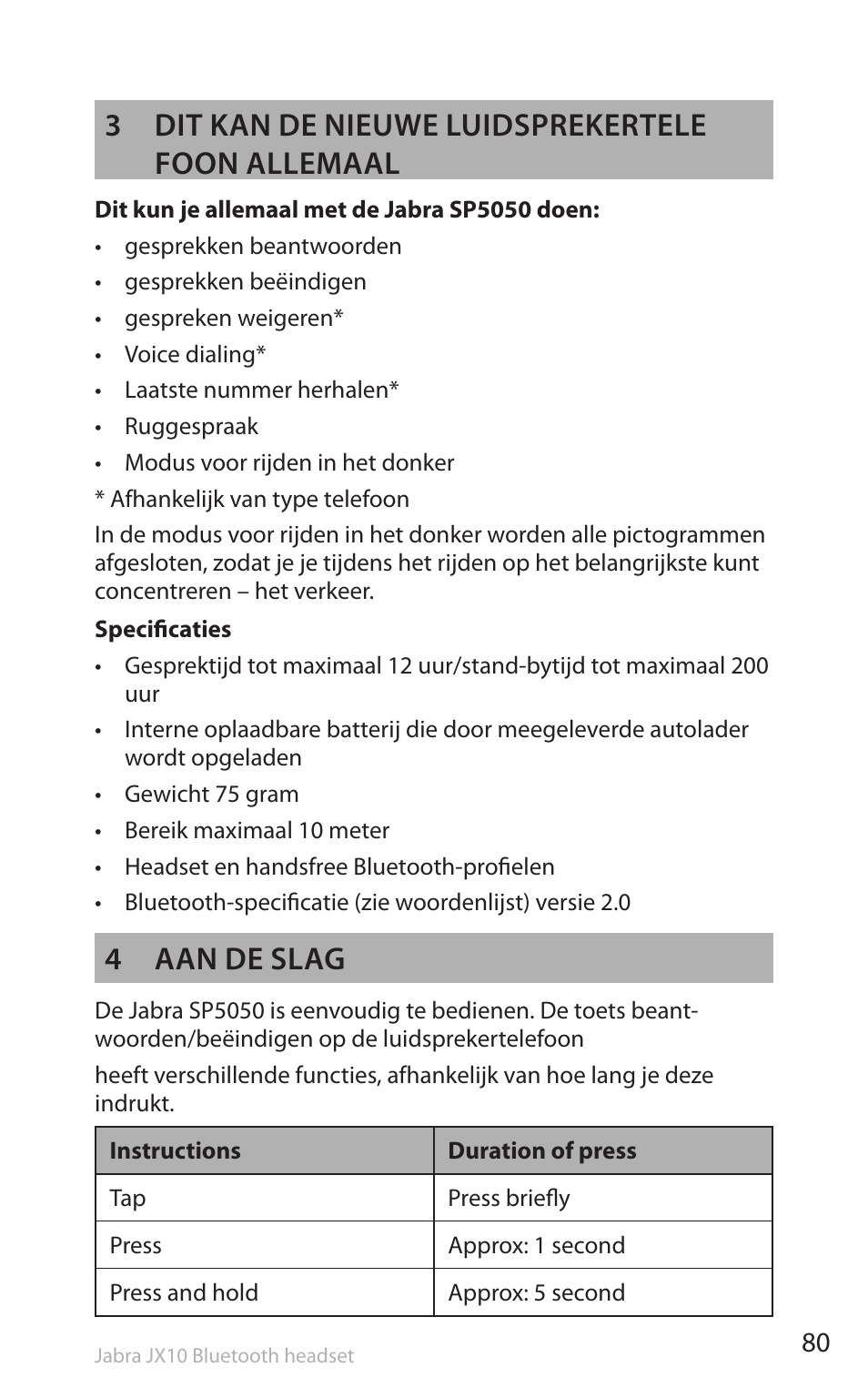 3 dit kan de nieuwe luidsprekertele foon allemaal, 4 aan de slag | Lennox Hearth SP5050 User Manual | Page 82 / 221