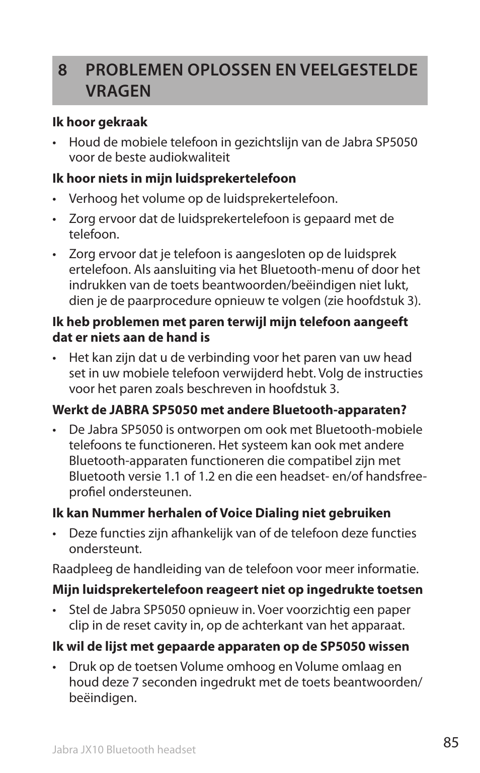 8 problemen oplossen en veelgestelde vragen | Lennox Hearth SP5050 User Manual | Page 87 / 221