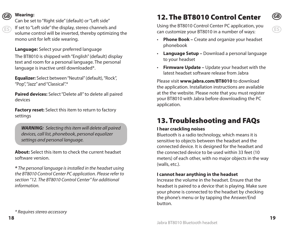 The bt8010 control center, Troubleshooting and faqs | Lennox Hearth BT8010 User Manual | Page 12 / 31