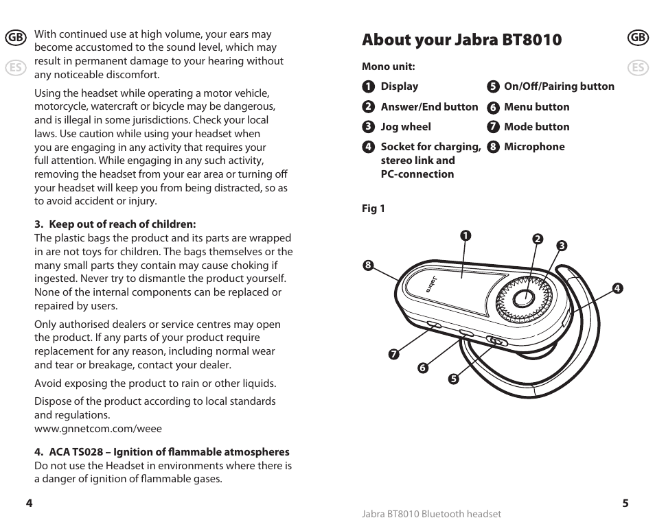 About your jabra bt8010 | Lennox Hearth BT8010 User Manual | Page 5 / 31