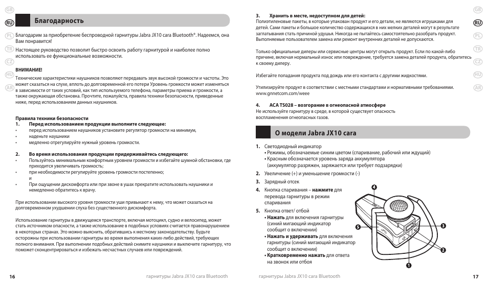 О модели jabra jx10 cara, Благодарность | Lennox Hearth JX10 CARA User Manual | Page 11 / 45
