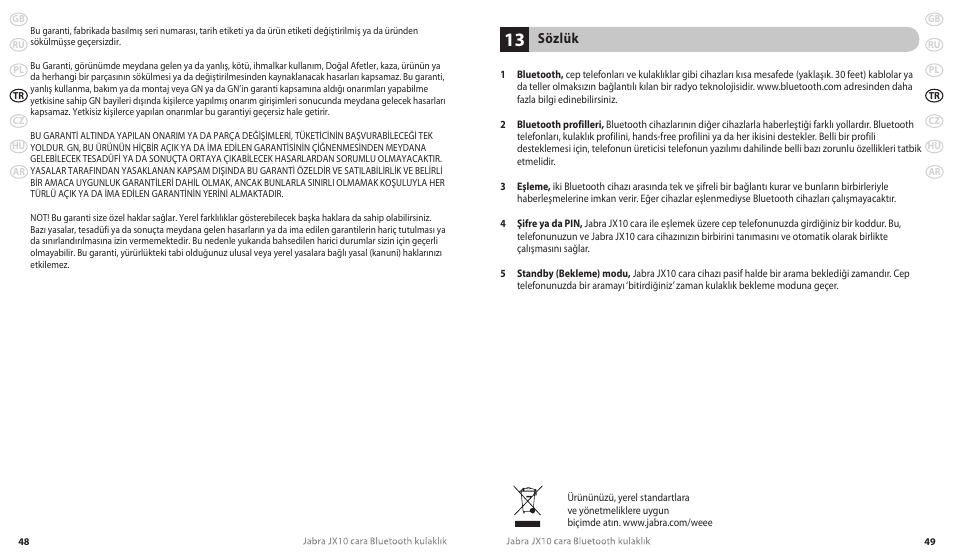 Sözlük | Lennox Hearth JX10 CARA User Manual | Page 27 / 45