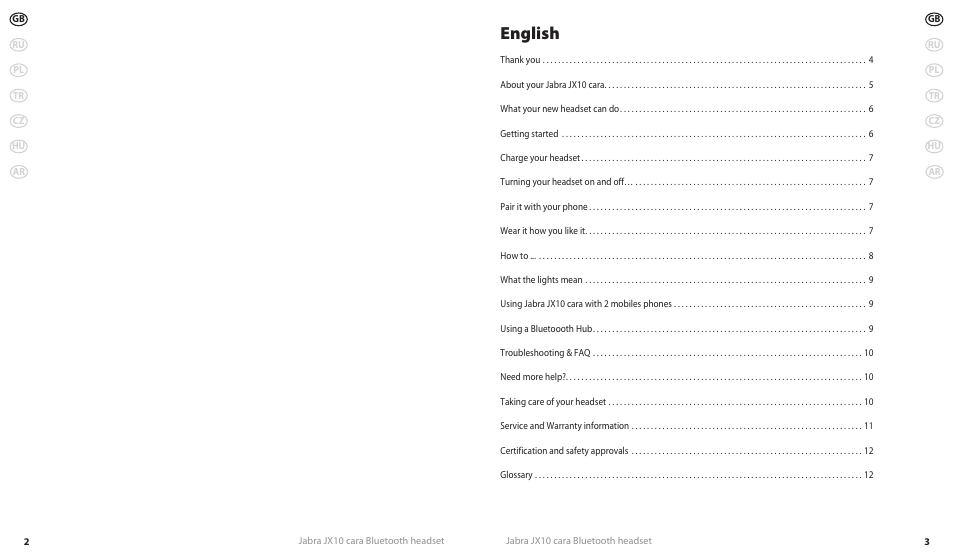 English | Lennox Hearth JX10 CARA User Manual | Page 4 / 45