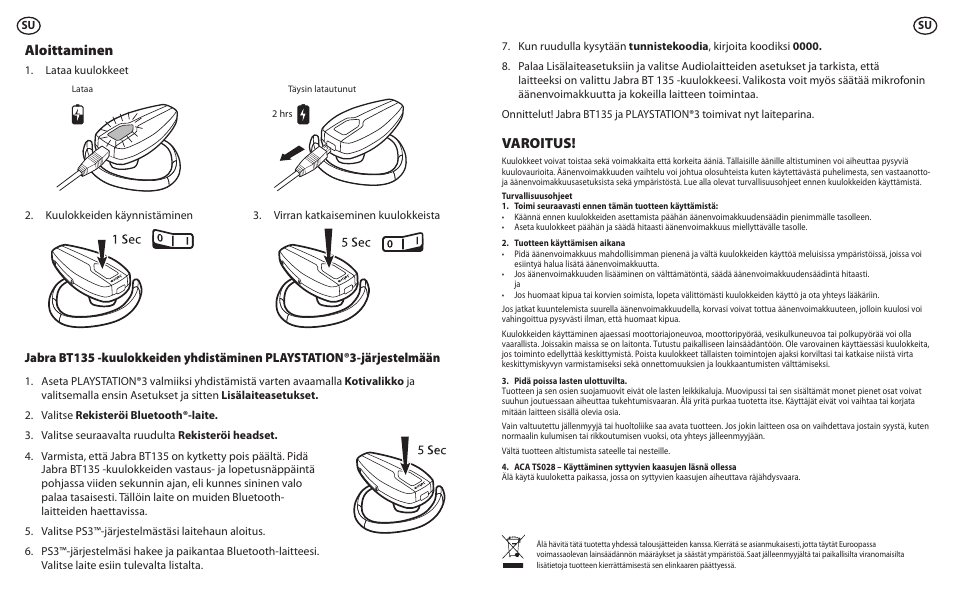Varoitus, Aloittaminen | Lennox Hearth BT135 User Manual | Page 14 / 21