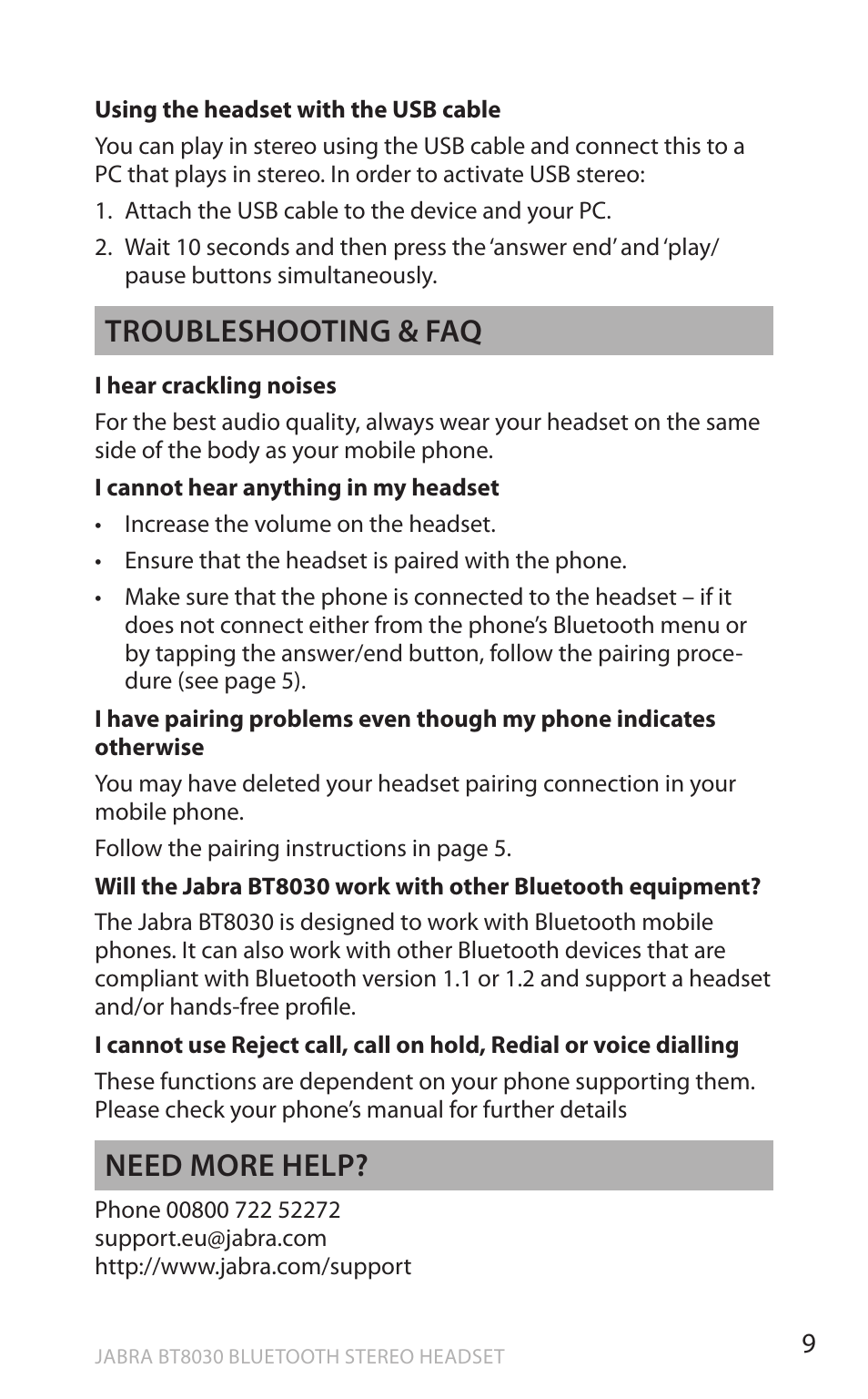 En g li sh, Troubleshooting & faq, Need more help | Lennox Hearth BT8030 User Manual | Page 9 / 14