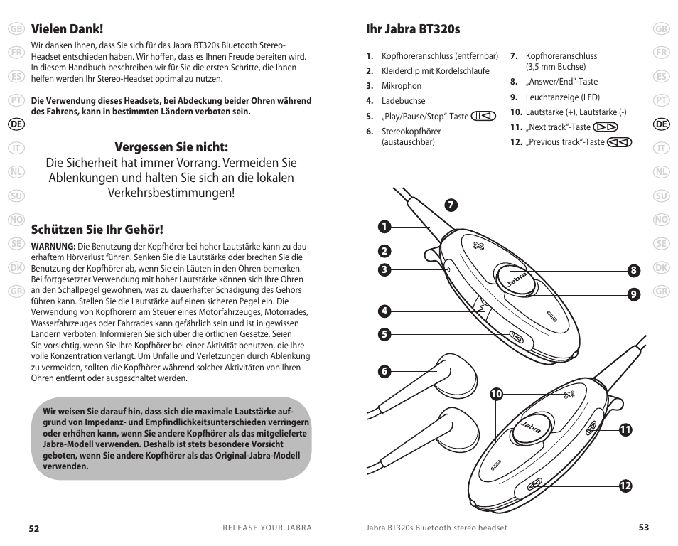 Ihr jabra bt320s vielen dank | Lennox Hearth BT 320S User Manual | Page 29 / 76