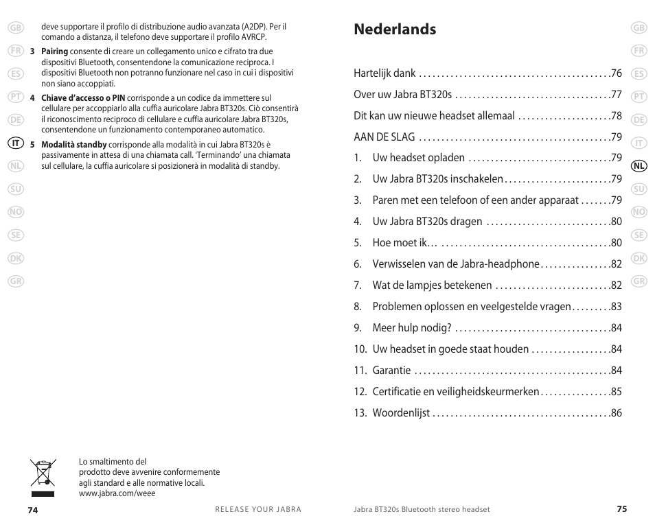Nederlands | Lennox Hearth BT 320S User Manual | Page 40 / 76
