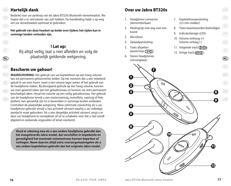 Over uw jabra bt320s hartelijk dank | Lennox Hearth BT 320S User Manual | Page 41 / 76