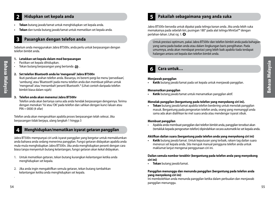 Bahasa m ala ysia | Lennox Hearth BT500V User Manual | Page 30 / 38