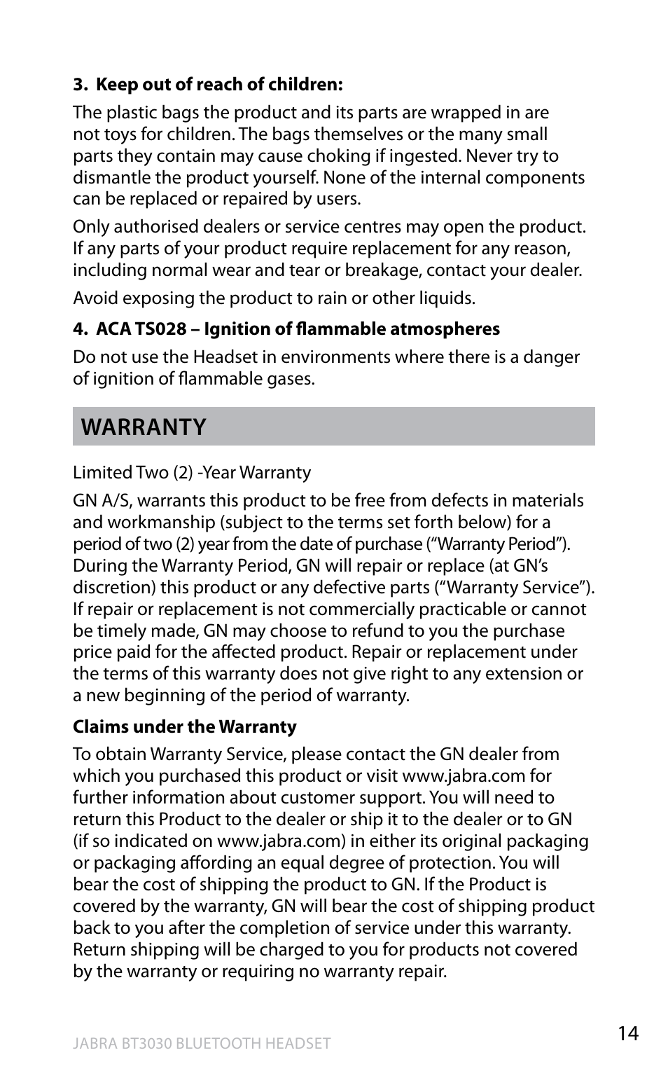 En g li sh, Warranty | Lennox Hearth BT3030 User Manual | Page 15 / 19