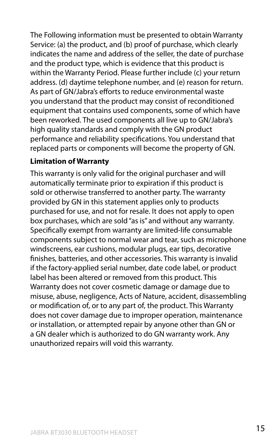 En g li sh | Lennox Hearth BT3030 User Manual | Page 16 / 19