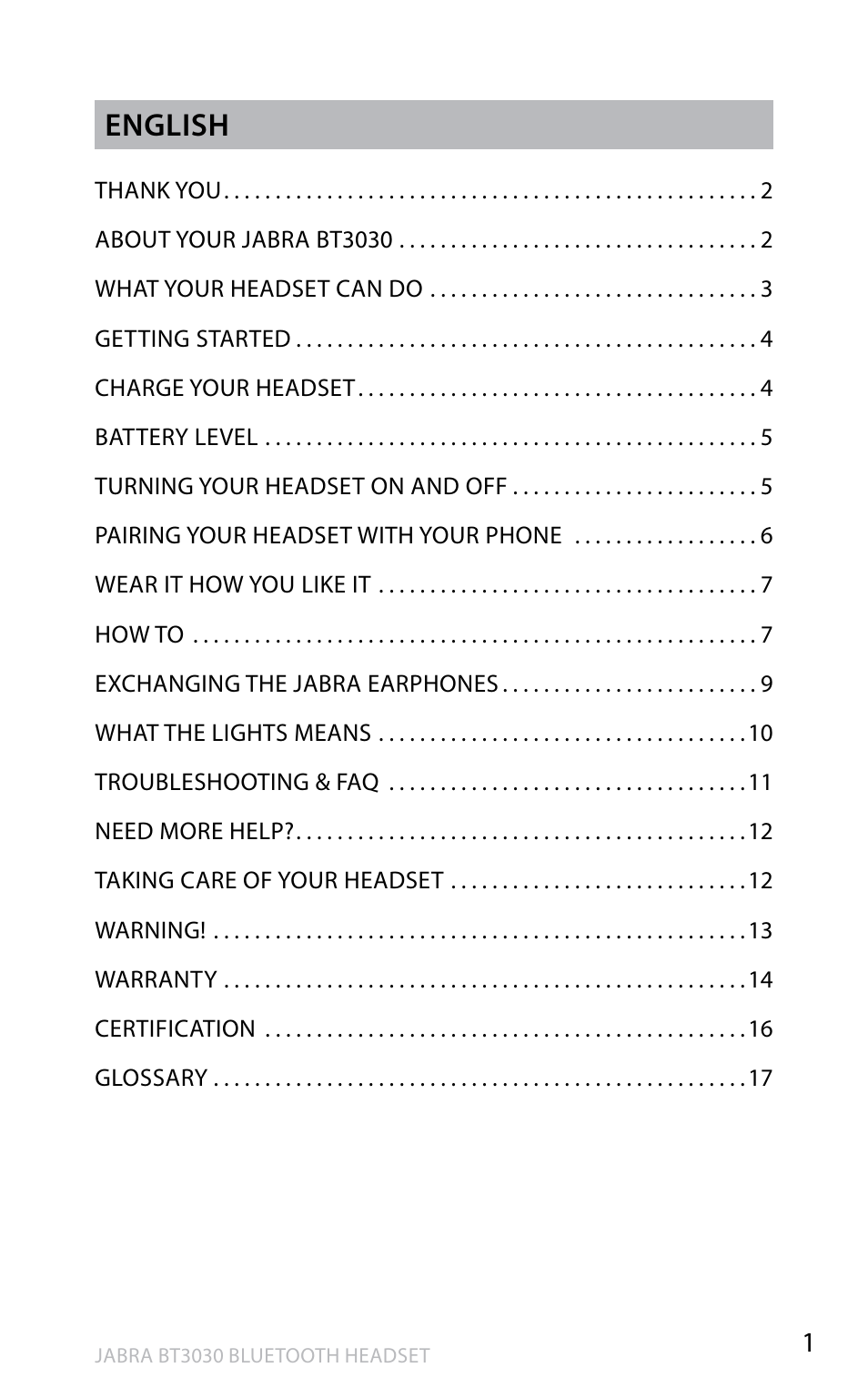 En g li sh, English | Lennox Hearth BT3030 User Manual | Page 2 / 19