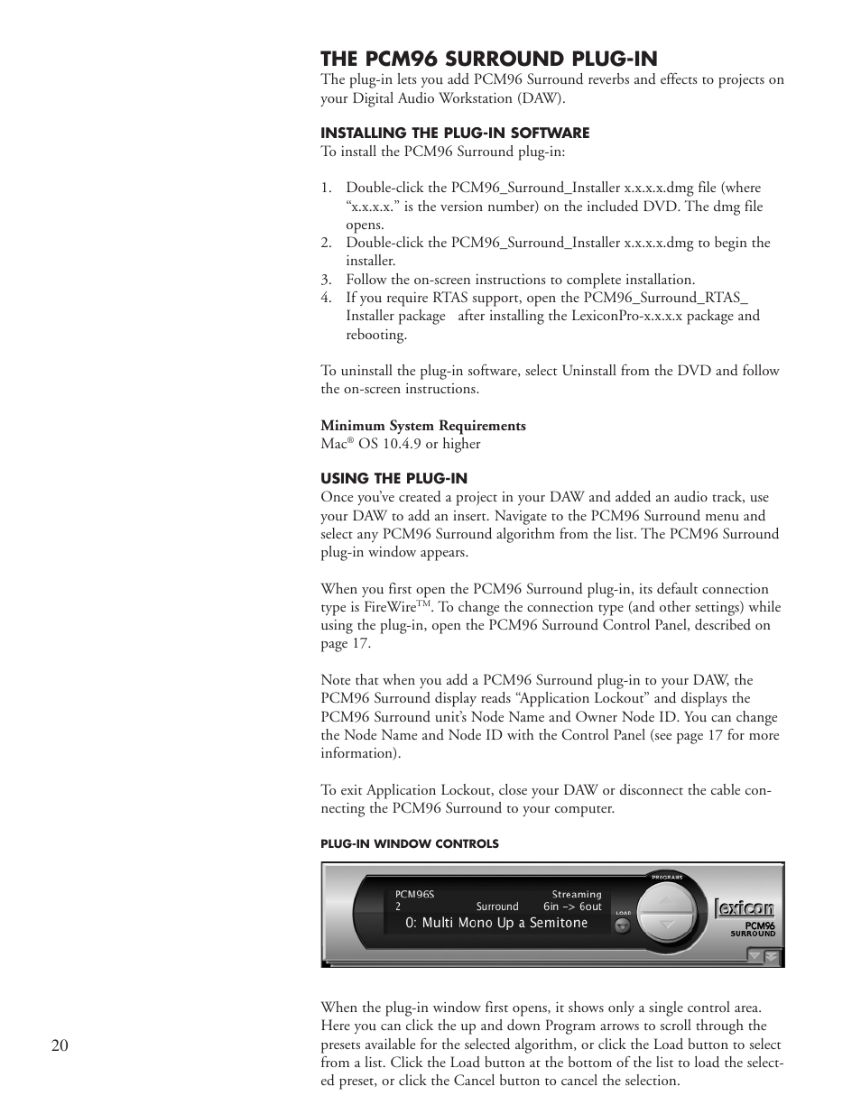 The pcm96 surround plug-in | Lexicon PCM96 User Manual | Page 26 / 64