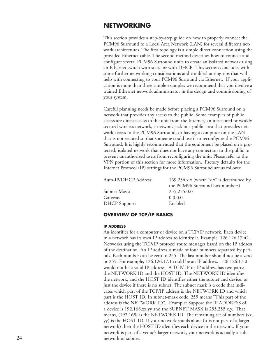 Networking | Lexicon PCM96 User Manual | Page 30 / 64