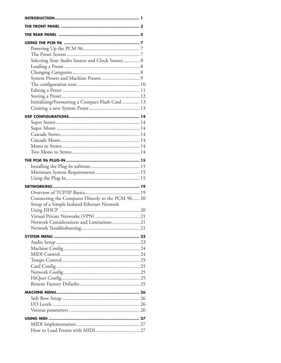 Lexicon PCM96 User Manual | Page 5 / 64