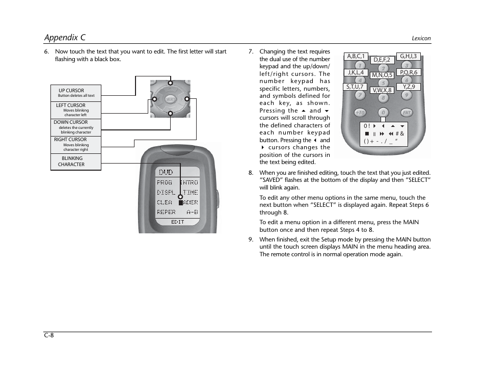 Appendix c | Lexicon RV-5 User Manual | Page 104 / 136
