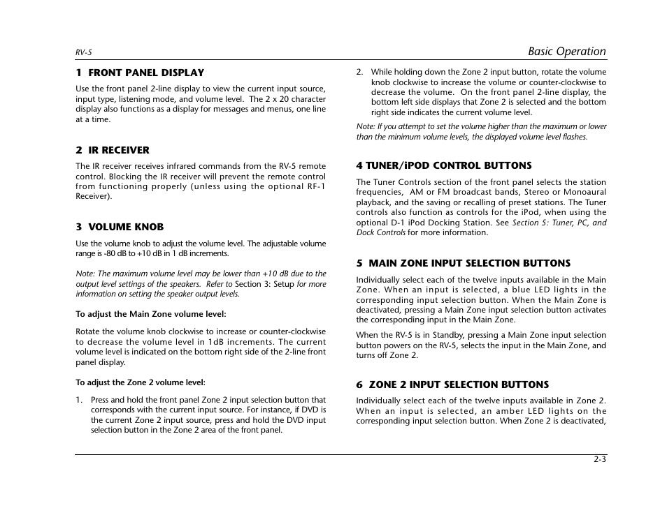Basic operation | Lexicon RV-5 User Manual | Page 13 / 136
