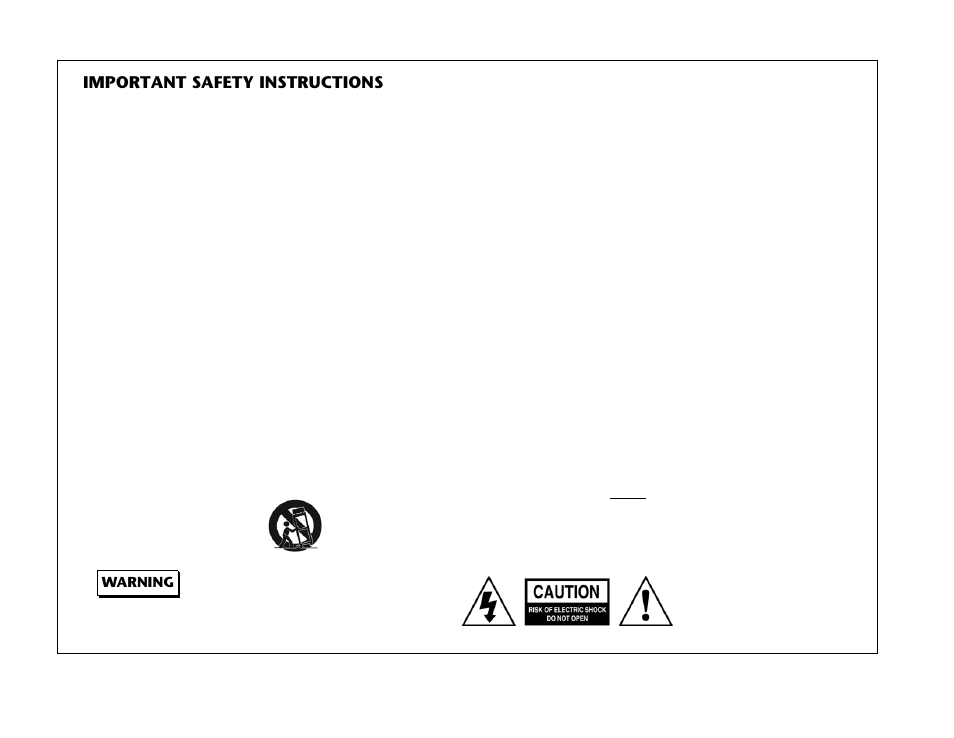 Important safety instructions | Lexicon RV-5 User Manual | Page 2 / 136