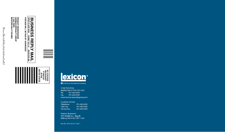 Lexicon Power Amplifer GX-7 User Manual | Page 24 / 24