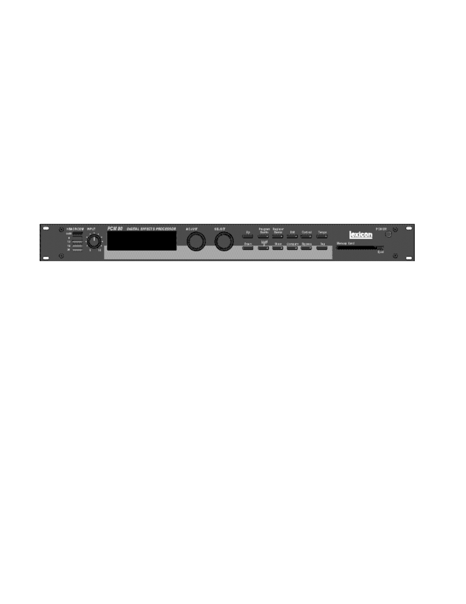 The front panel | Lexicon PCM 80 User Manual | Page 12 / 135