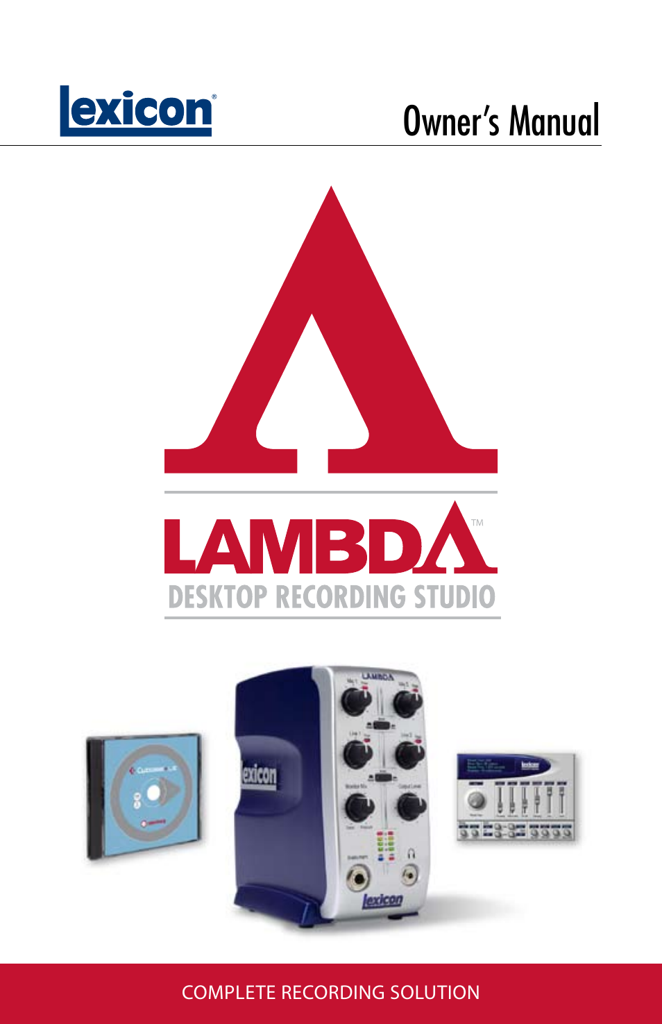 Lexicon Lambda Desktop Recording Studio User Manual | 36 pages