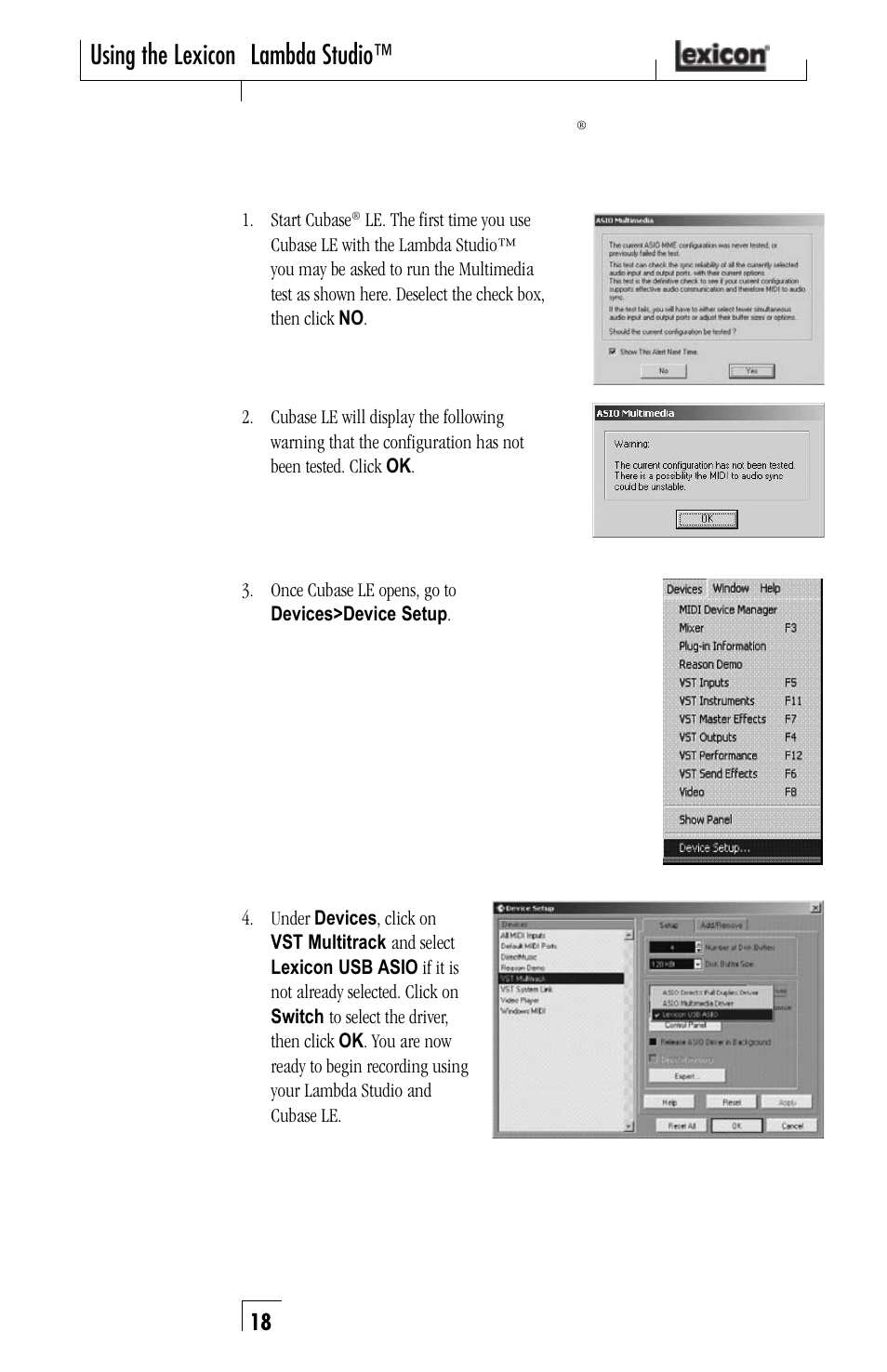 Using the lexicon, Lambda studio | Lexicon Lambda Desktop Recording Studio User Manual | Page 18 / 36