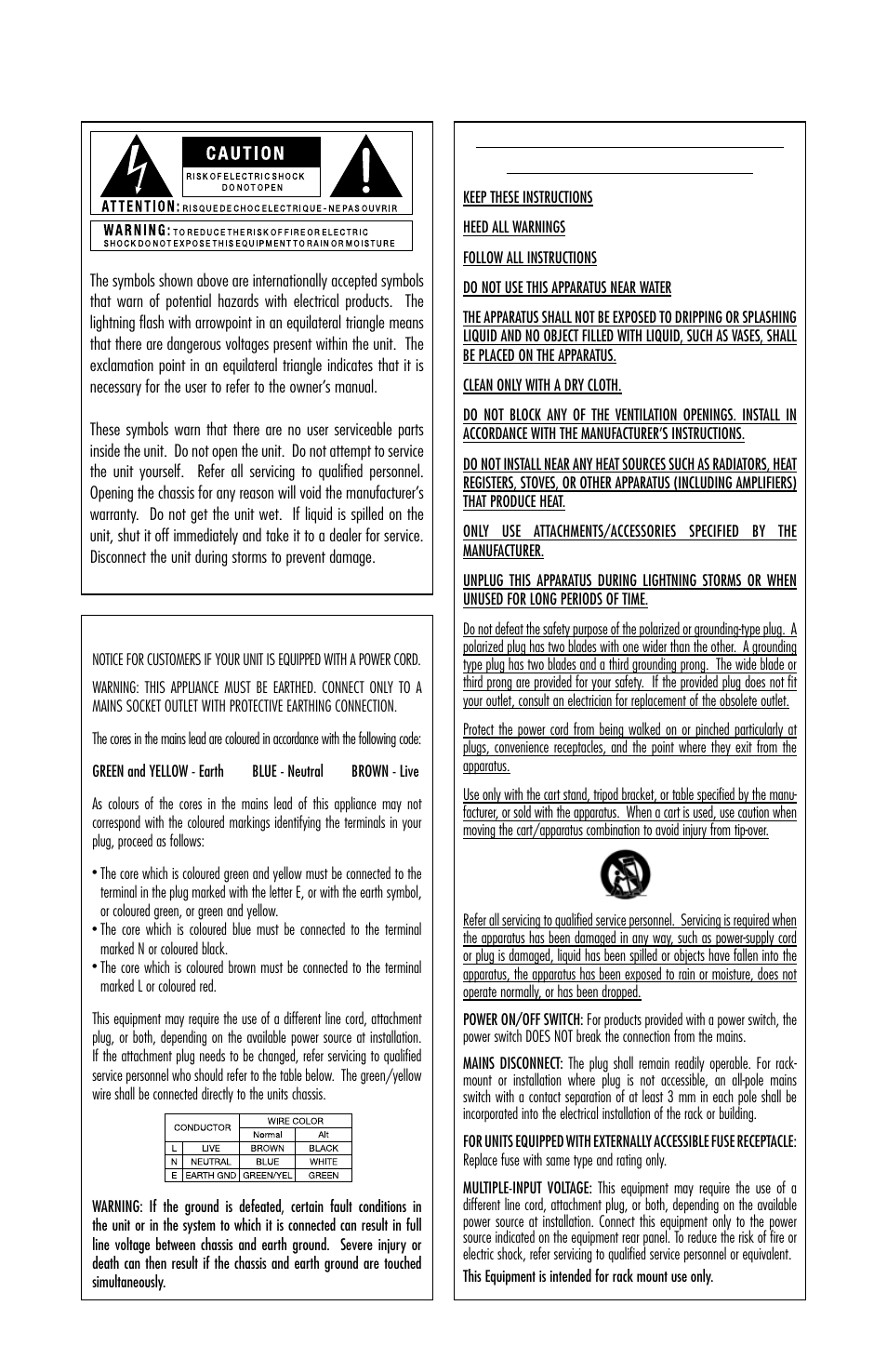 Important safety instructions | Lexicon Lambda Desktop Recording Studio User Manual | Page 2 / 36