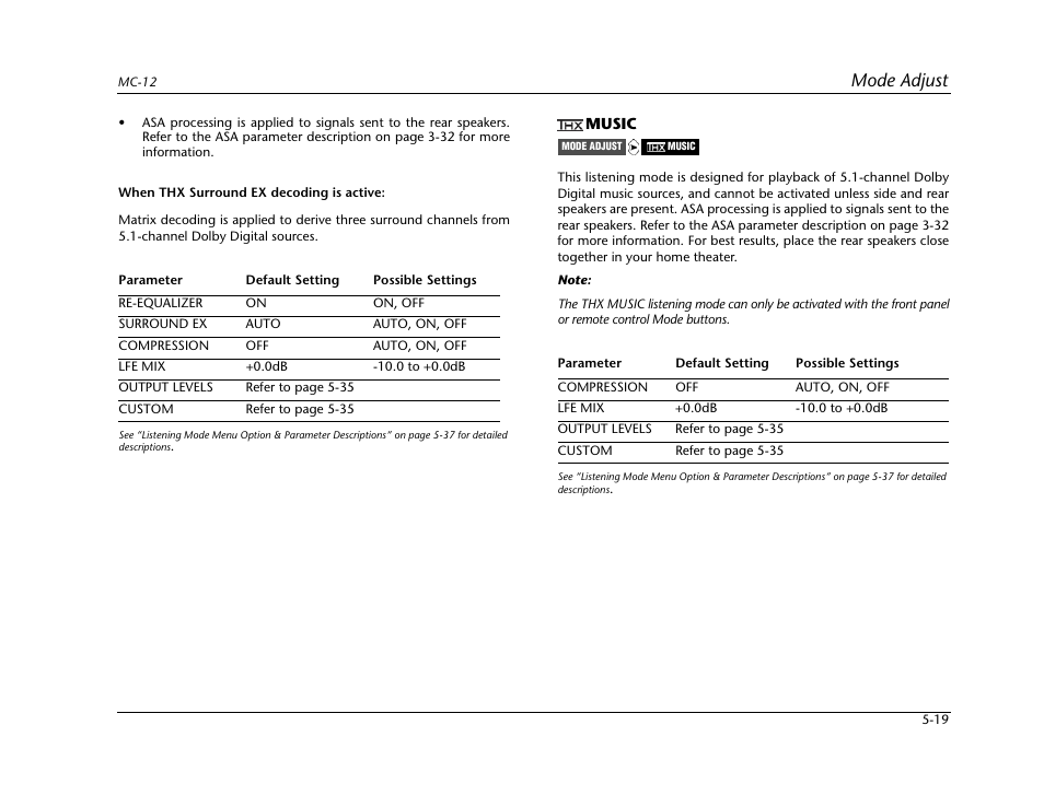 Mode adjust | Lexicon Digital Controller MC-12 User Manual | Page 145 / 208