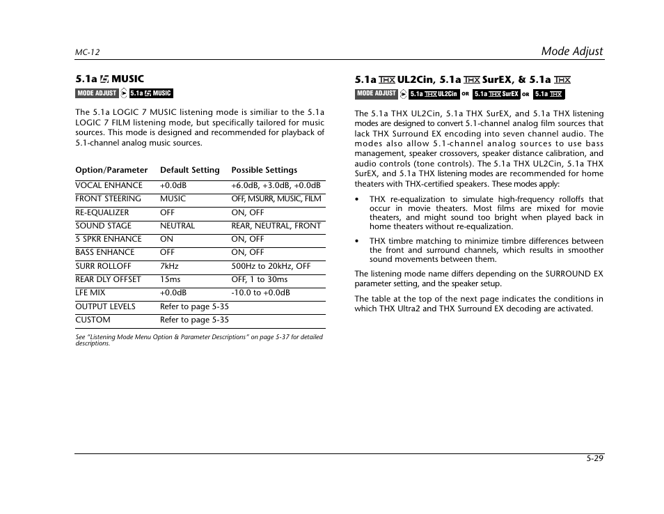 Mode adjust | Lexicon Digital Controller MC-12 User Manual | Page 155 / 208