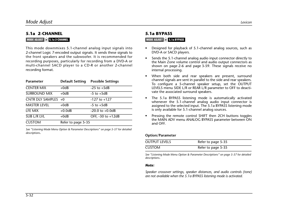 Mode adjust | Lexicon Digital Controller MC-12 User Manual | Page 158 / 208