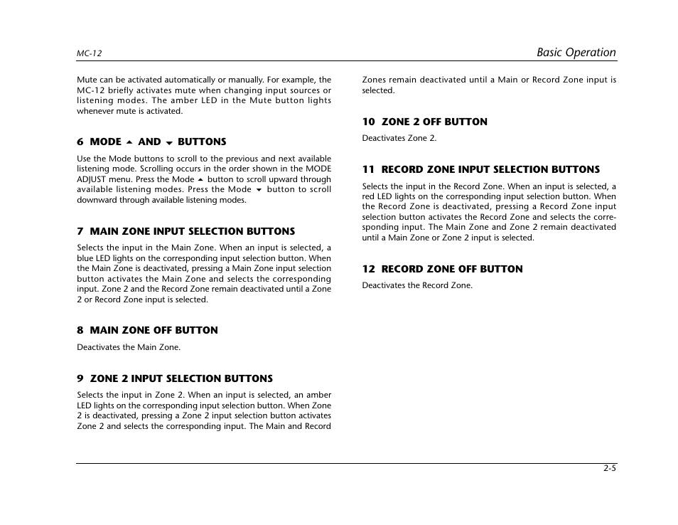 Basic operation | Lexicon Digital Controller MC-12 User Manual | Page 23 / 208