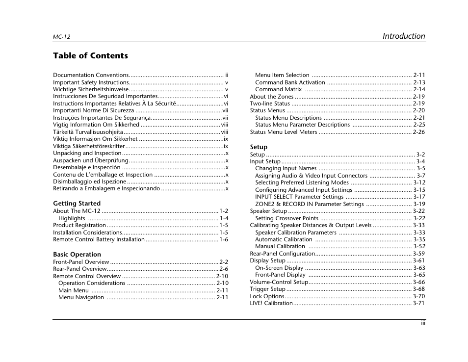 Lexicon Digital Controller MC-12 User Manual | Page 5 / 208