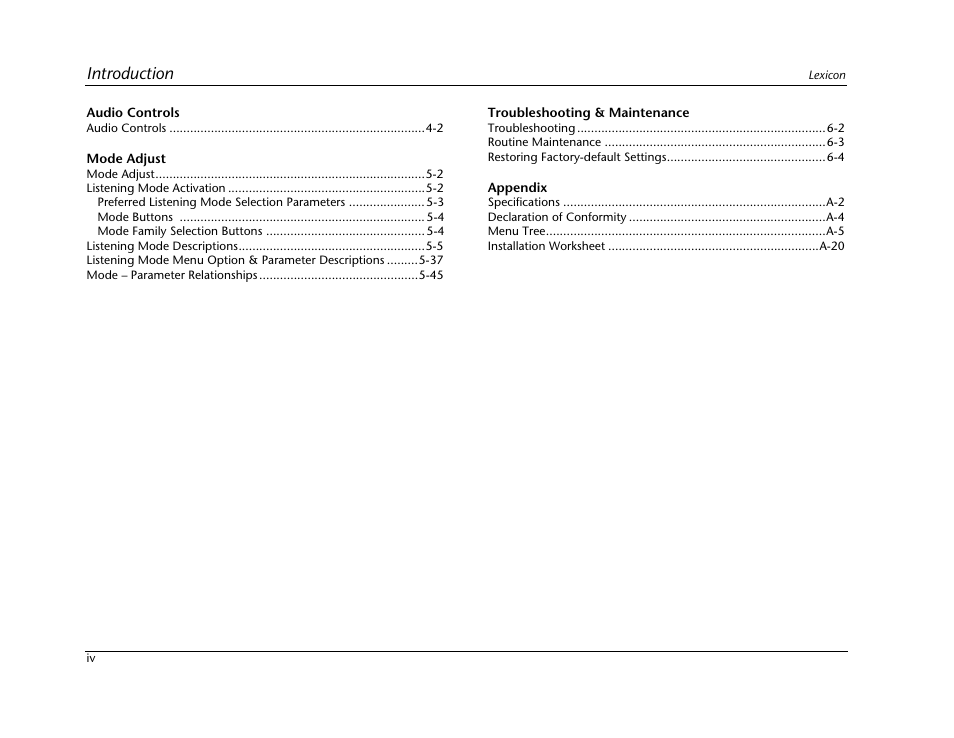 Introduction | Lexicon Digital Controller MC-12 User Manual | Page 6 / 208