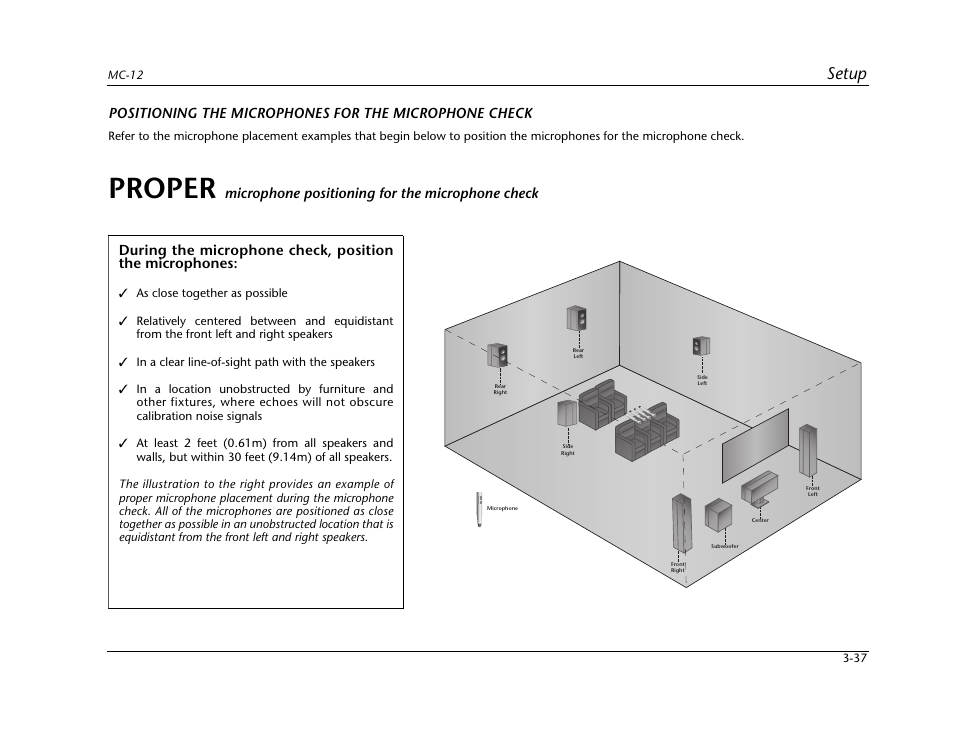 Proper, Setup, Microphone positioning for the microphone check | Lexicon Digital Controller MC-12 User Manual | Page 81 / 208