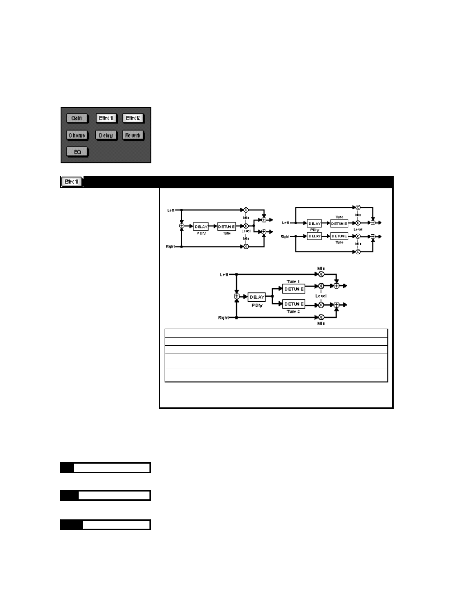 Detune (m), detune (s) and detune (d), Effect1 and effect2 | Lexicon MPX G2 User Manual | Page 99 / 173