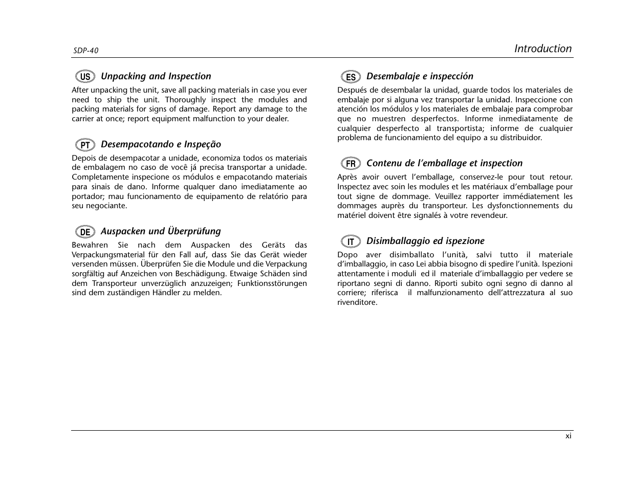 Lexicon SDP-40 User Manual | Page 11 / 120