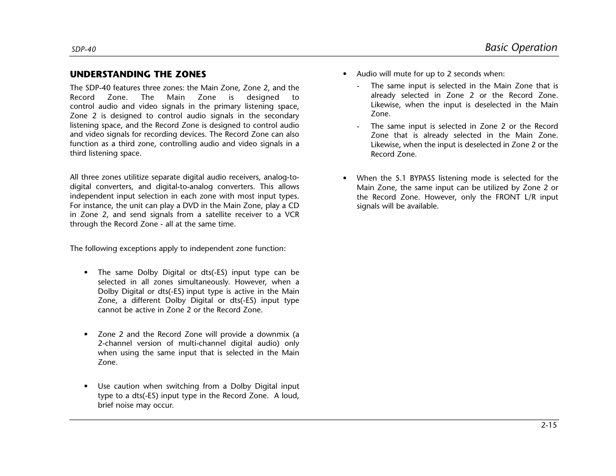 Basic operation | Lexicon SDP-40 User Manual | Page 31 / 120
