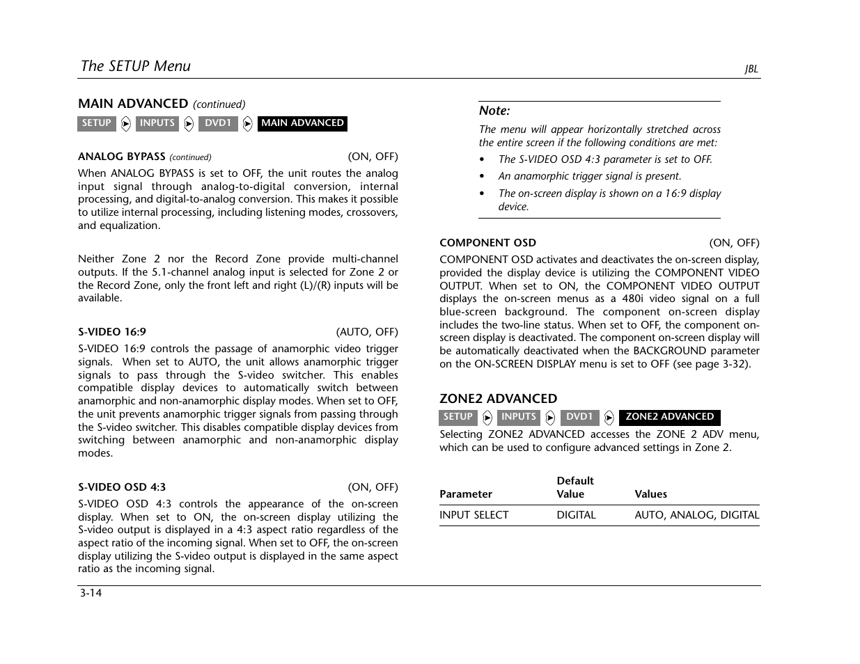 The setup menu | Lexicon SDP-40 User Manual | Page 47 / 120