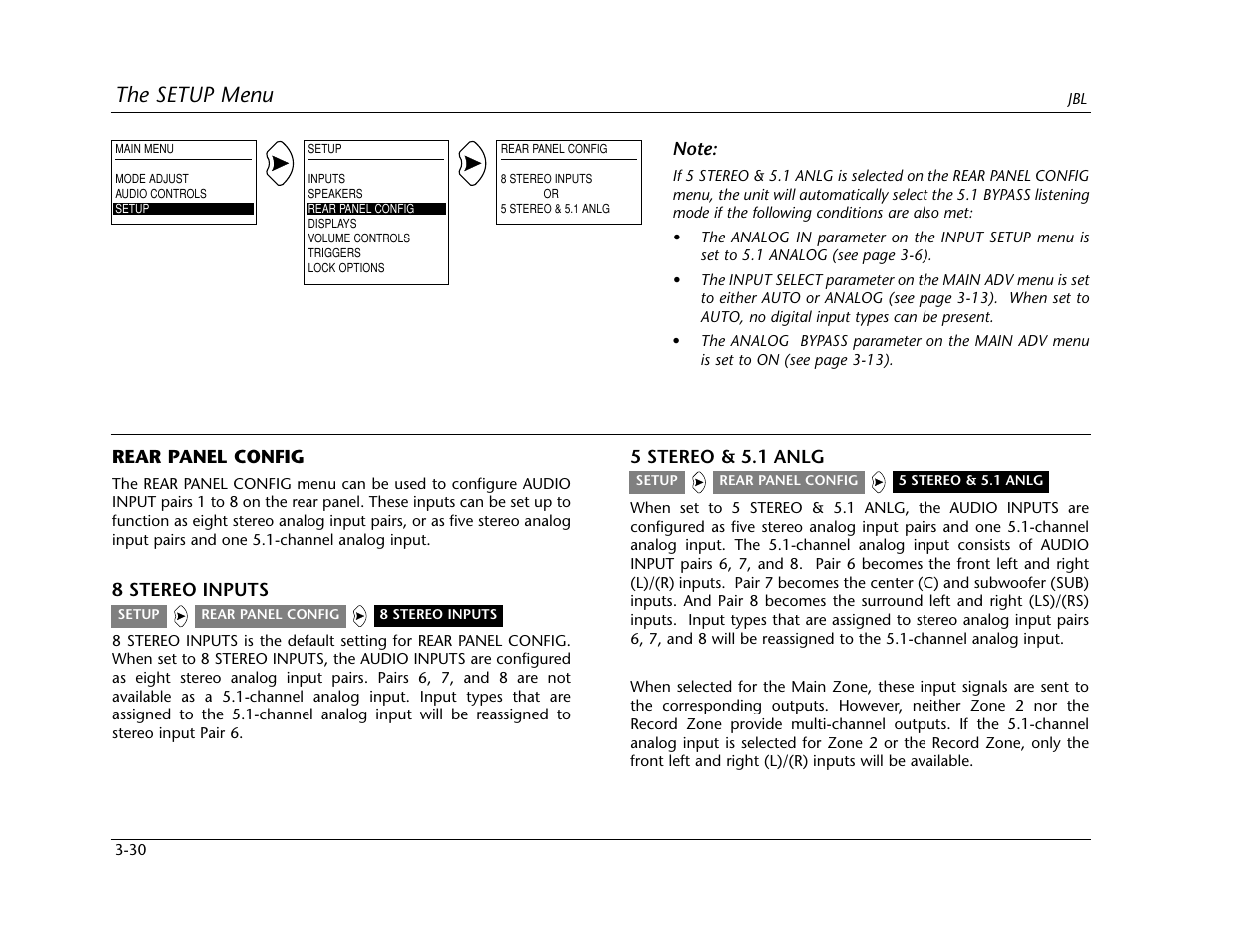 The setup menu | Lexicon SDP-40 User Manual | Page 63 / 120