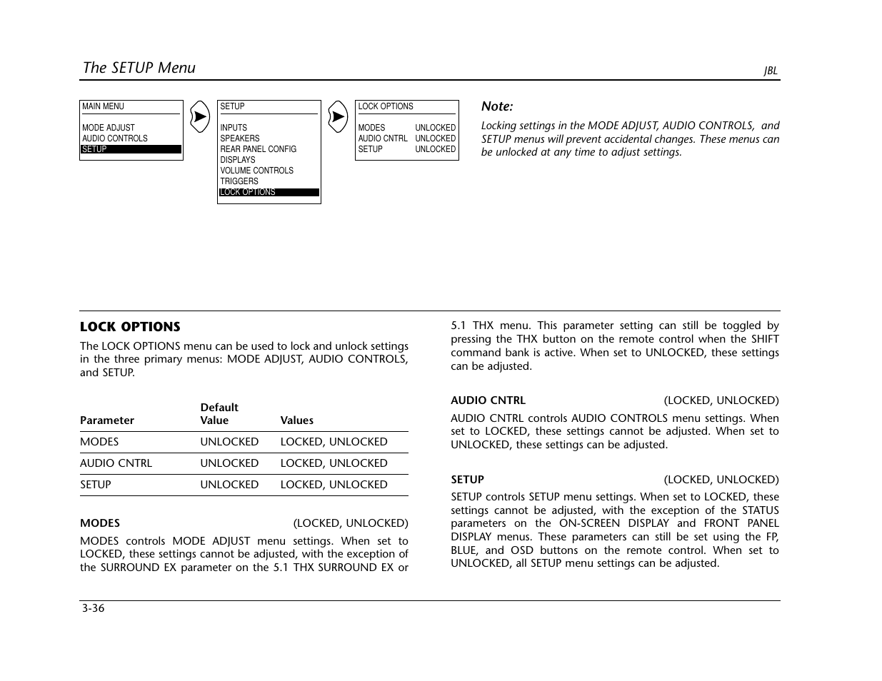 The setup menu | Lexicon SDP-40 User Manual | Page 69 / 120