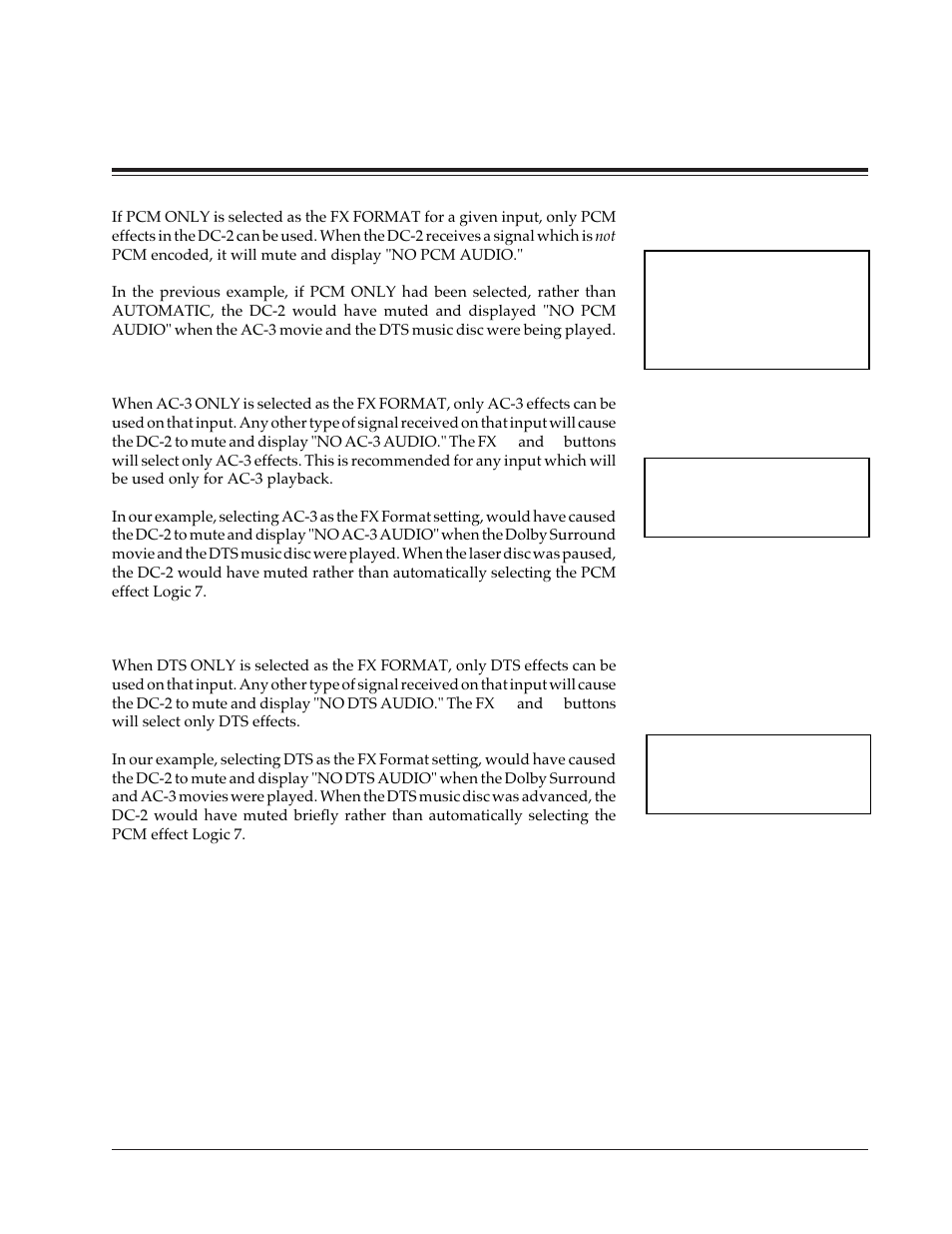 Pcm only, Ac-3 only, Dts only | System configuration | Lexicon DC-2 User Manual | Page 27 / 67