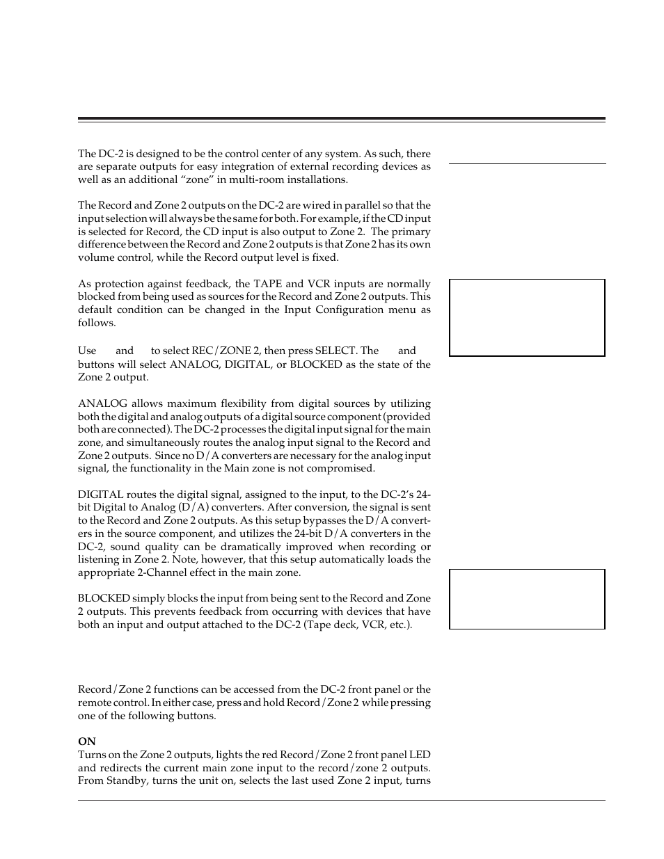 Record/zone 2, Record/zone 2 controls, System configuration | Lexicon DC-2 User Manual | Page 29 / 67