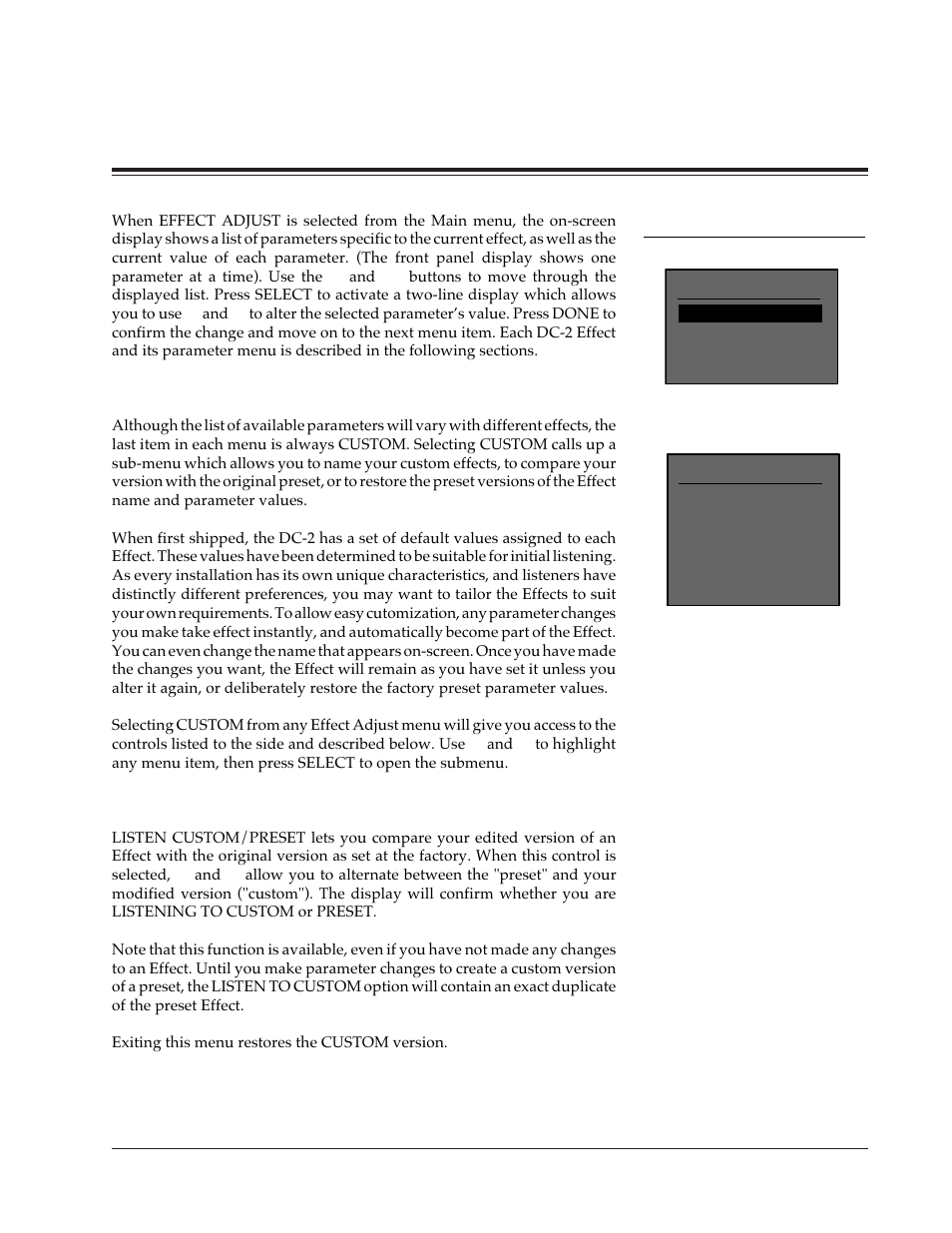 Using dc-2 effects, Customizing effects, System configuration | Lexicon DC-2 User Manual | Page 41 / 67