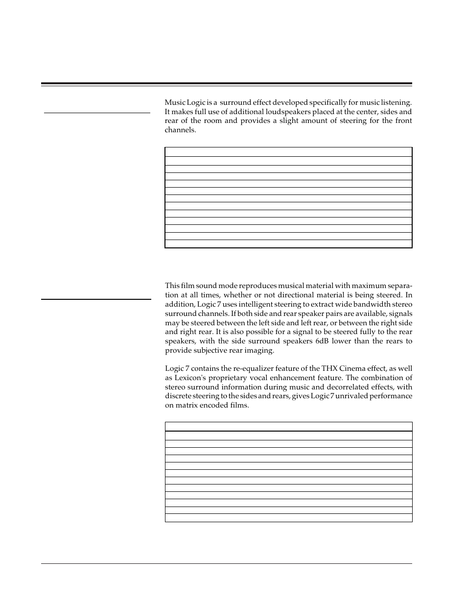 Music logic, Logic 7, Pcm effects and parameters | Lexicon DC-2 User Manual | Page 46 / 67